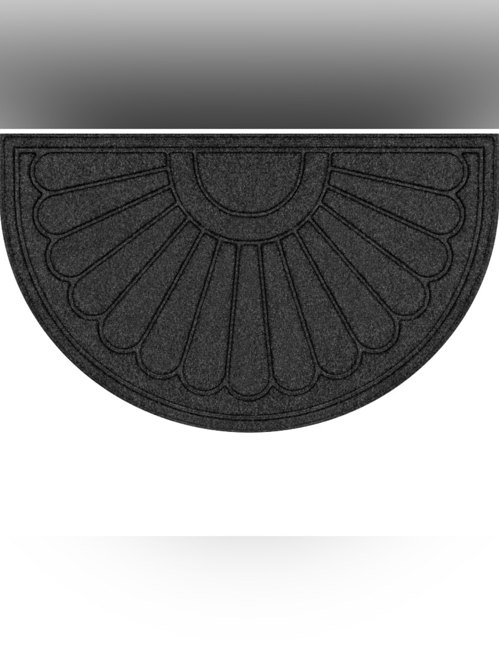Half-Round Sculpted Door Mat in Charcoal Black